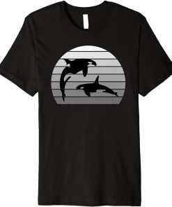 Retro vintage sunset killer whales orca whale zoo keepers Premium T-Shirt