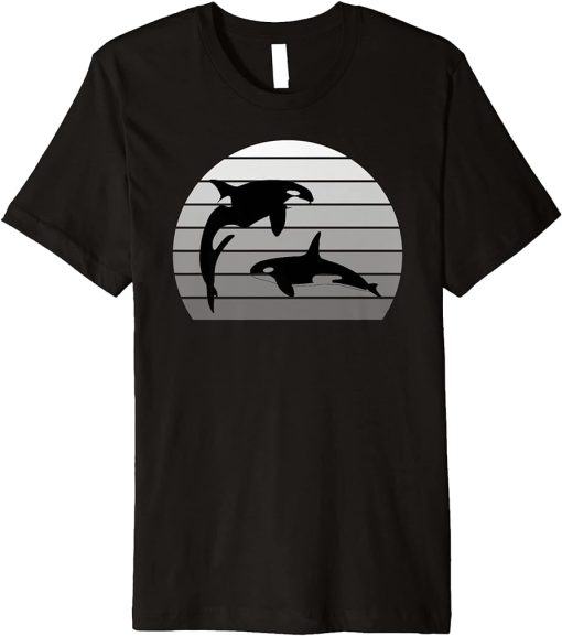 Retro vintage sunset killer whales orca whale zoo keepers Premium T-Shirt