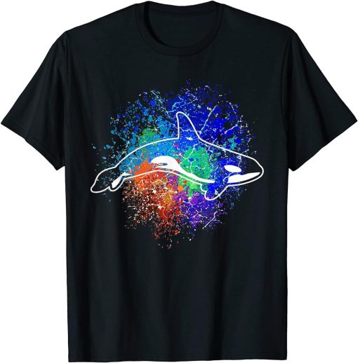 Killer Whale Orca Ocean Sea Animal Colorful T-Shirt