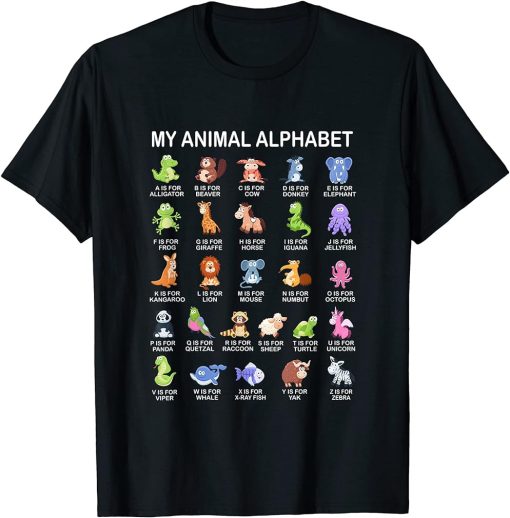 Animal Species Alphabet A-Z ABC Animal T-Shirt