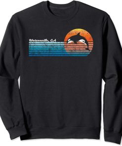 Vintage Watsonville, CA Retro 80s Orca Sunset Sweatshirt