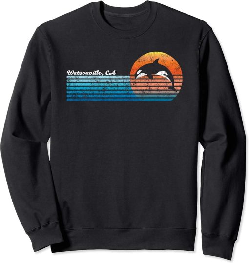 Vintage Watsonville, CA Retro 80s Orca Sunset Sweatshirt